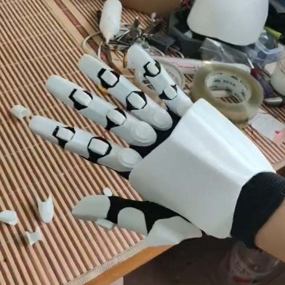 3D Printing Material - Mechanical gloves, made from 3D-printed PETG