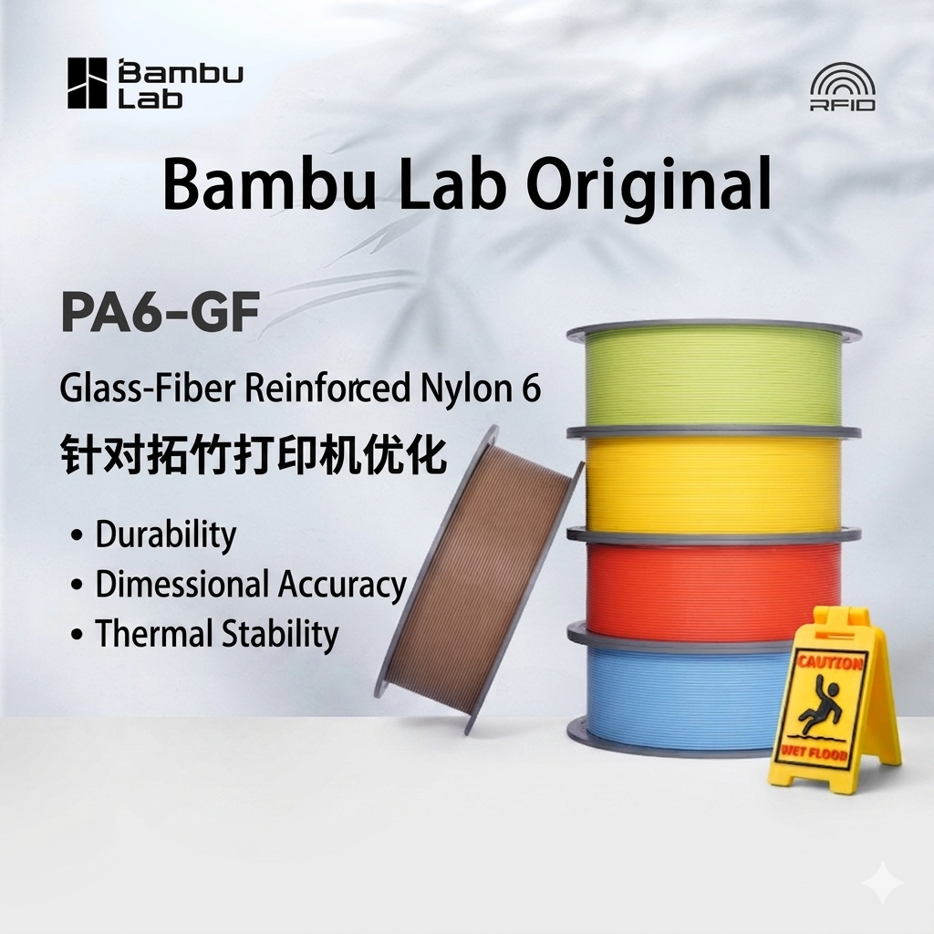 3D Printing Nylon Filament - Bambu Lab Original PA6-GF Glass Fiber
