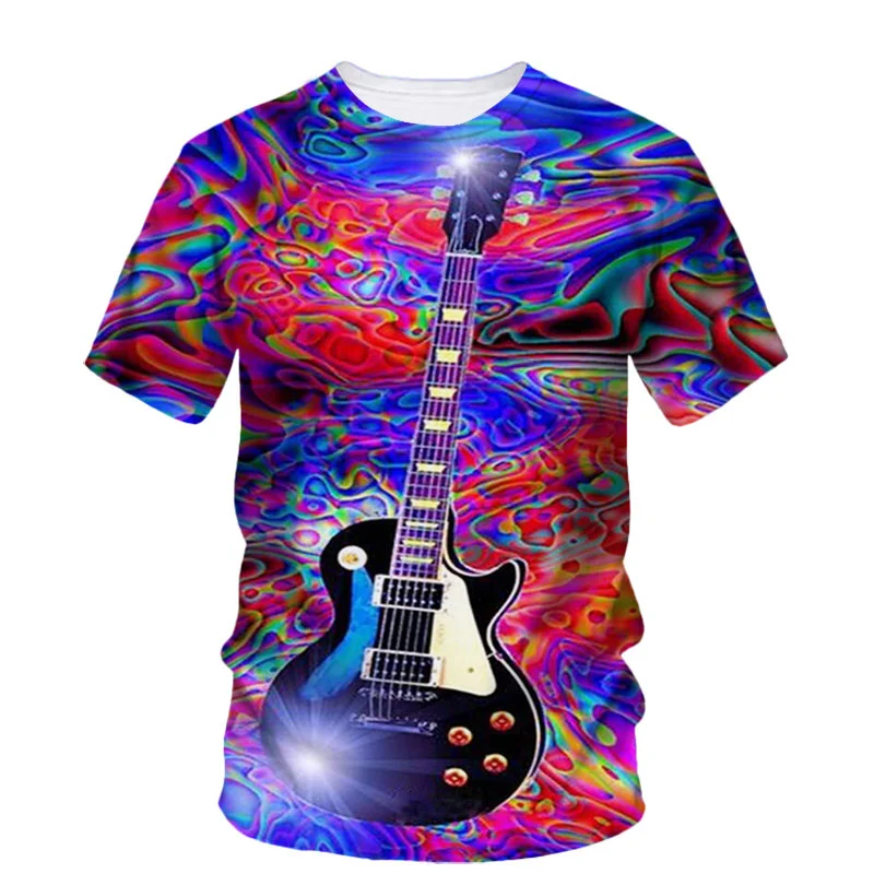 3D Printing Guitar - Fashion Rock Music Guitar T Shirt