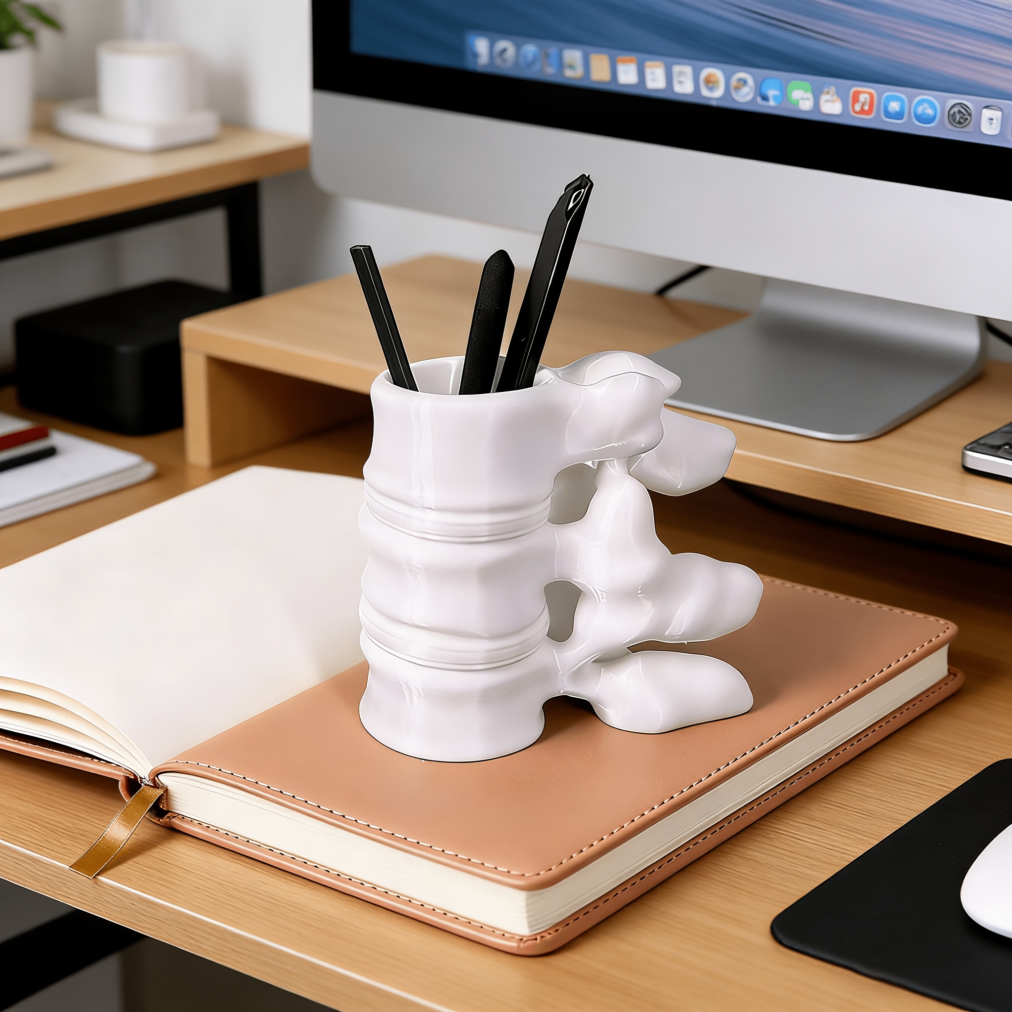 3D Printing Orthopedics - 1-Piece Spine-Shaped Pen Holder, Realistic 3D