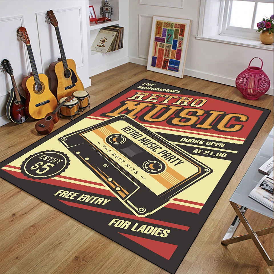 Retro Music Rugs for Bedroom D - 3D Printing Guitar recensione e prezzo