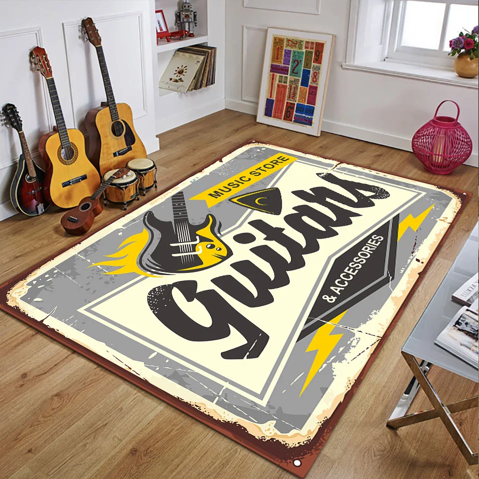 Retro Music Rugs for Bedroom D - 3D Printing Guitar recensione e prezzo