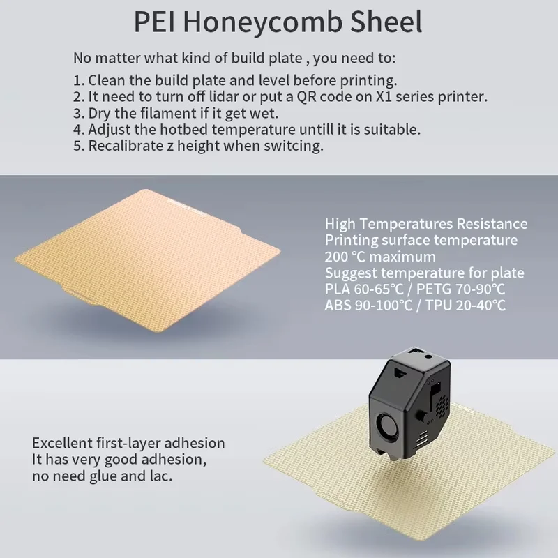 For Bambu Lab PEI Honeycomb Sh - 3D Printing X1 Carbon recensione e prezzo