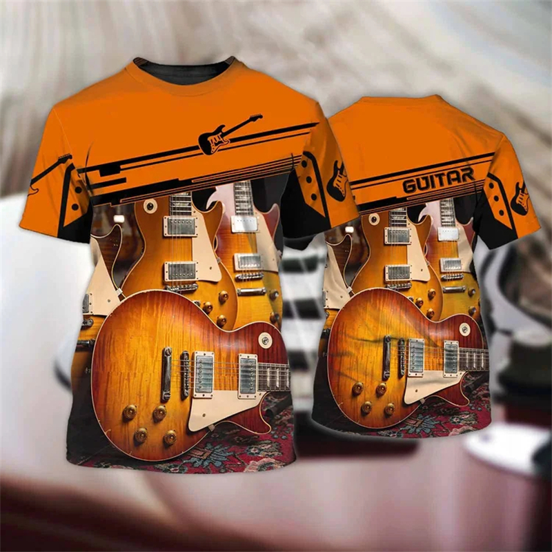 Fashion 3D Guitar Print T Shir - 3D Printing Guitar recensione e prezzo