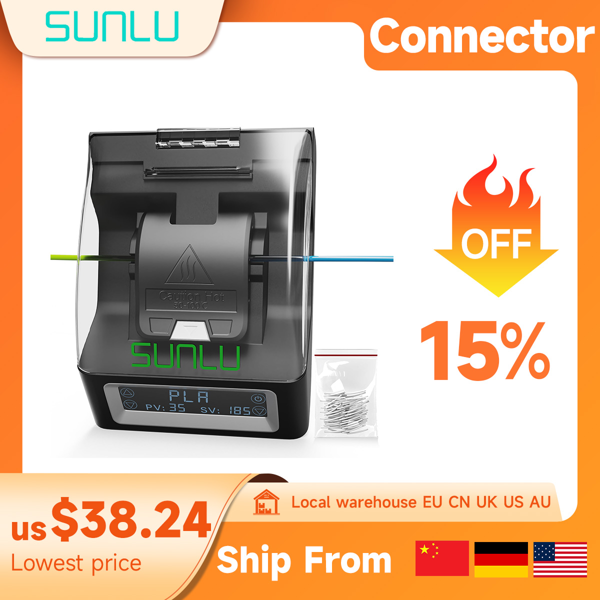 SUNLU Filament Connector For F - 3D Printing Abs recensione e prezzo