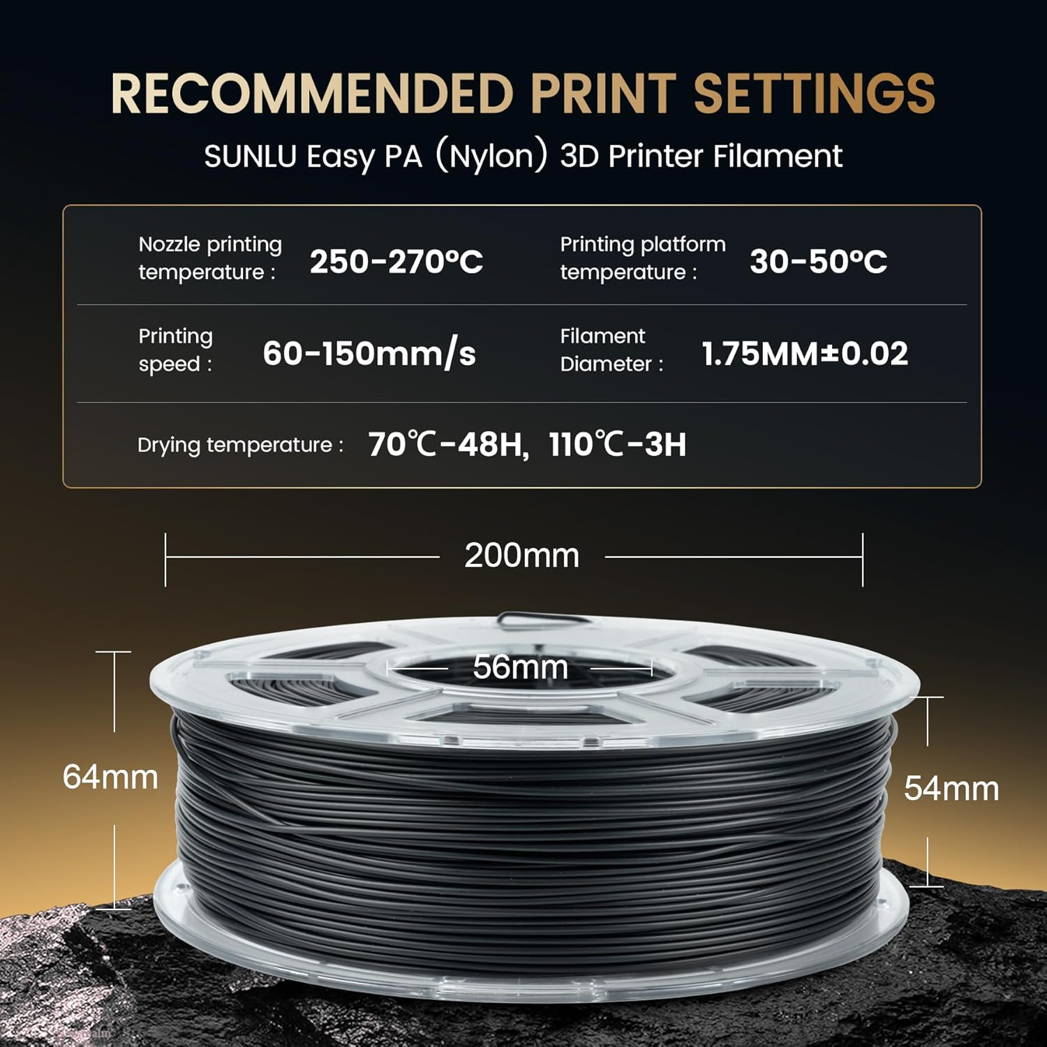 SUNLU 5KG Easy-to-Print Nylon  - 3D Printing Nylon Filament recensione e prezzo