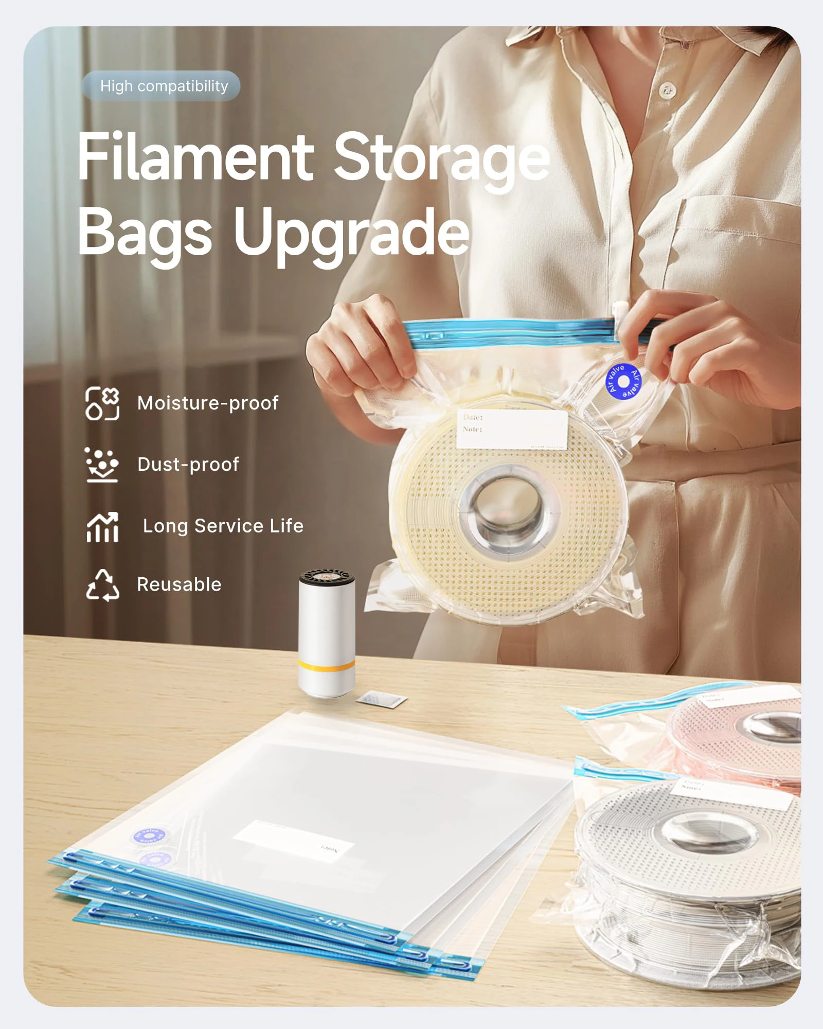 3D Printer Filament Vacuum Bag - 3D Printing Abs recensione e prezzo