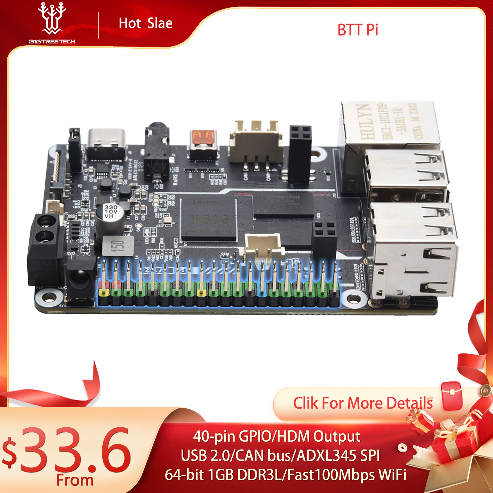 BIGTREETECH BTT PI V1.2 Quad C - 3D Printing Klipper recensione e prezzo